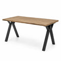 Esstisch Eichenholz Stahl Schwarz 180x90 cm