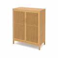 Bambus Aufbewahrungsschrank mit Lamellentüren, 80x40x100 cm