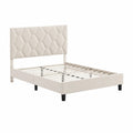 Polsterbett 200x160 cm Kunstleder Beige