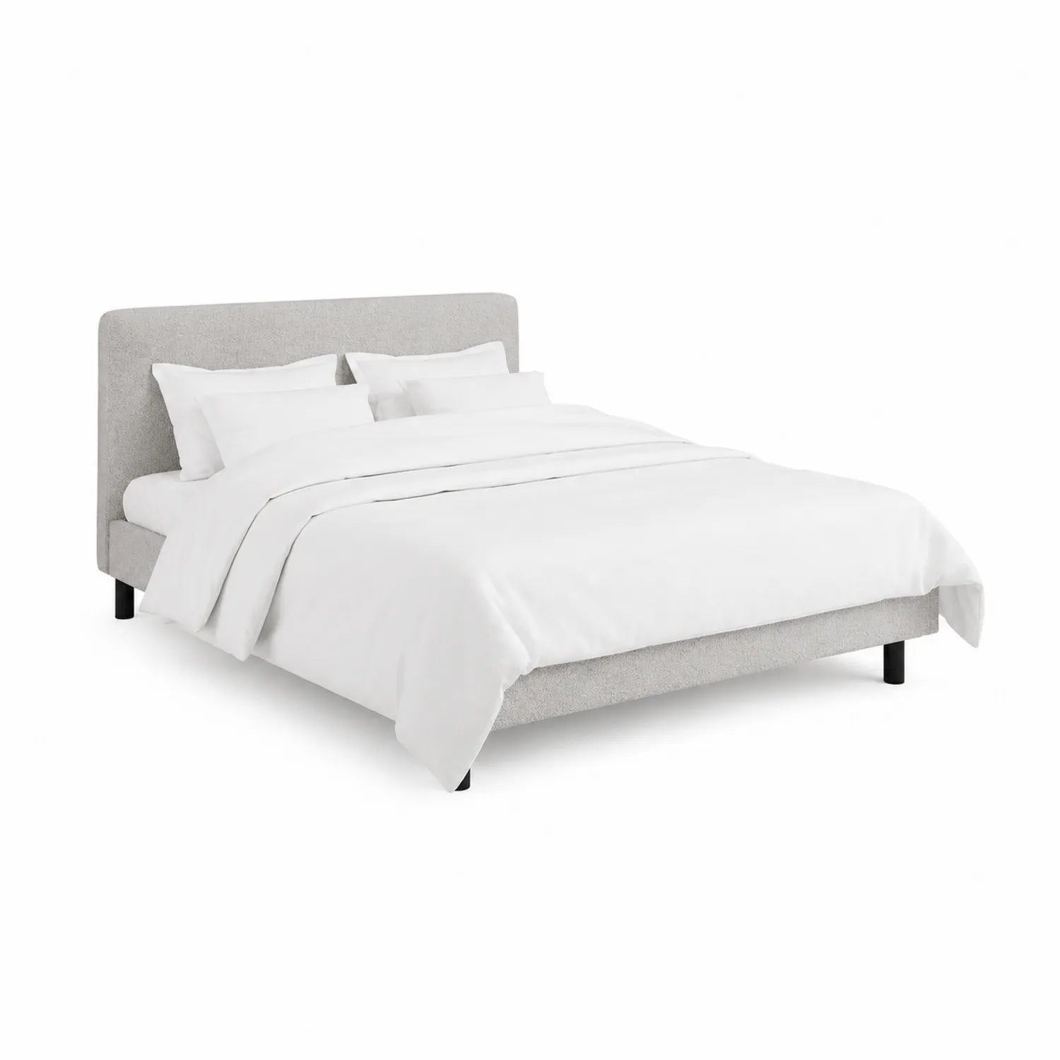 Bett mit Polyesterbezug 200x180 cm Hellgrau