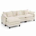 Ecksofa mit Holzrahmen und Polyesterpolsterung Beige