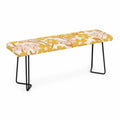 Metallbank mit Blumenmuster in Gelb und Schwarz, 110 cm