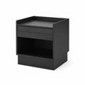 Schwarzer MDF-Nachttisch mit Schublade