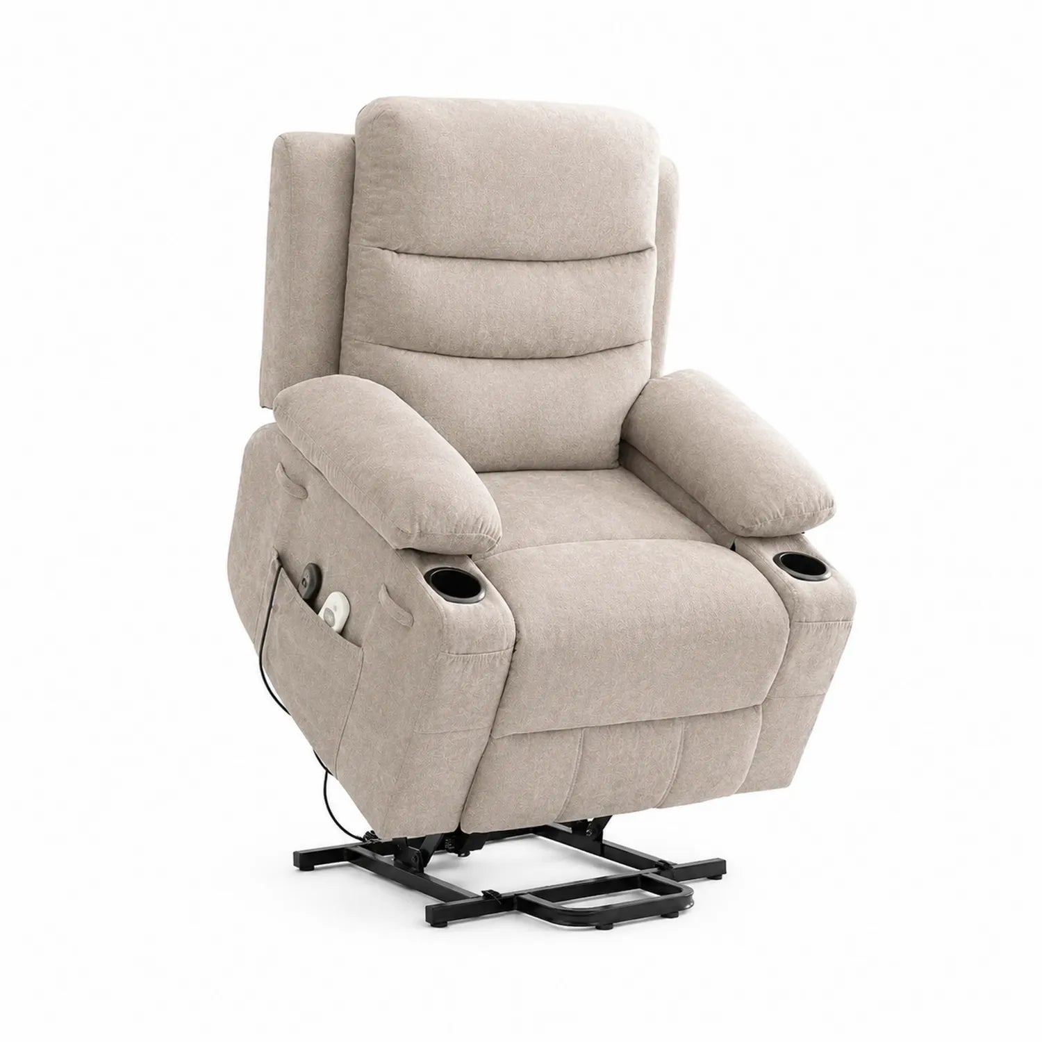 Elektrosessel mit Hebefunktion aus Stoff Beige