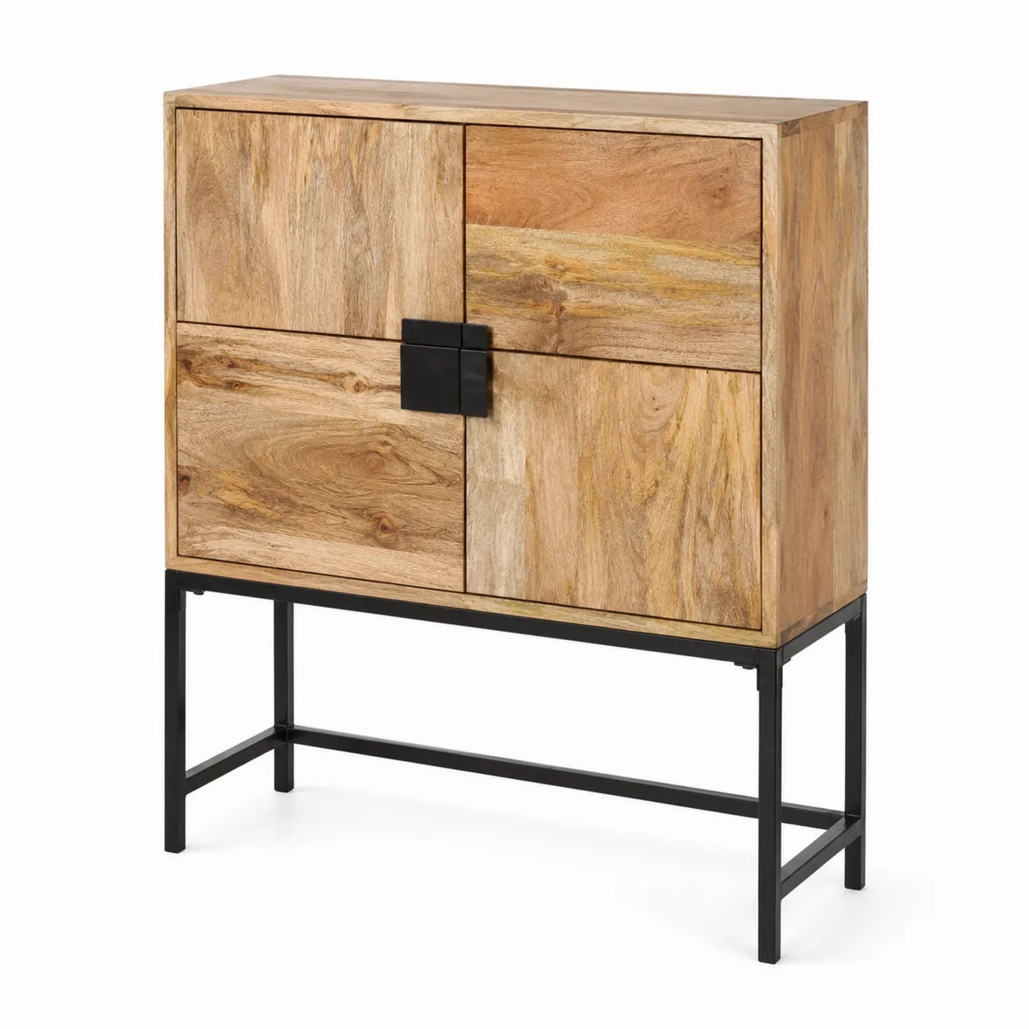 Mangoholzschrank mit Metallgestell