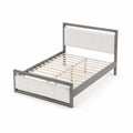 Metallbett 200x160 cm mit Stoffbezug Weiß