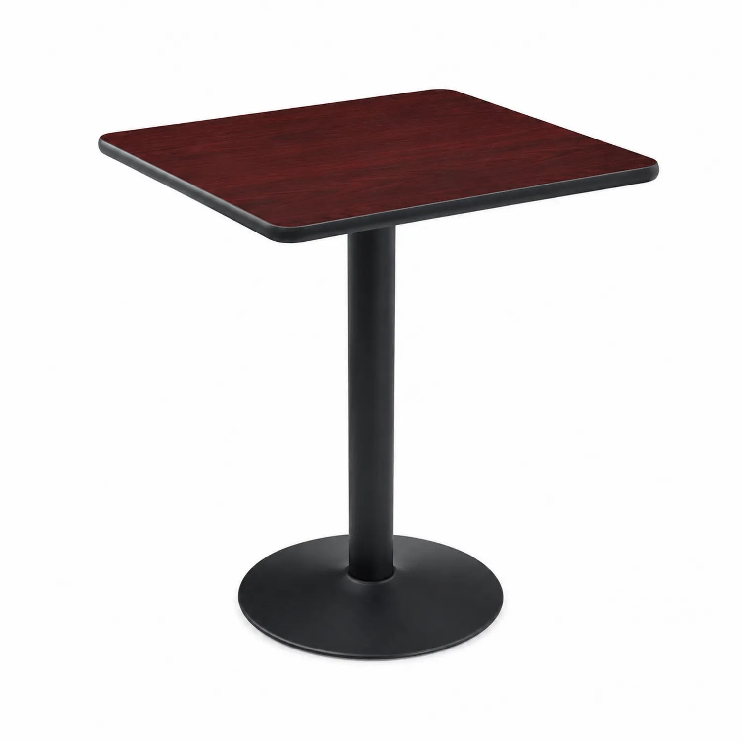 Quadratischer Esstisch MDF Stahl Dunkelbraun Schwarz