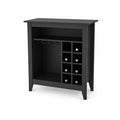 Holz Barregal mit Weinregal Schwarz