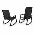 2er Set Schaukelstühle Aluminium Textilene Schwarz