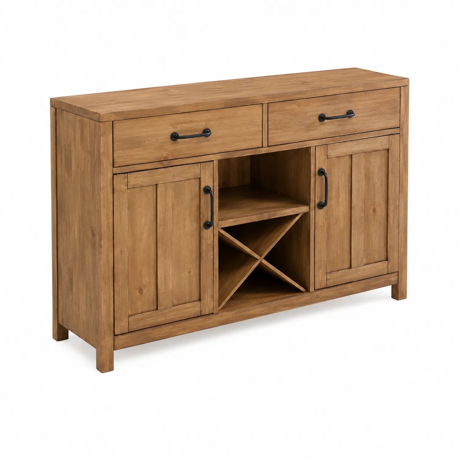 Sideboard Eiche Massivholz mit Schubladen und Türen Braun