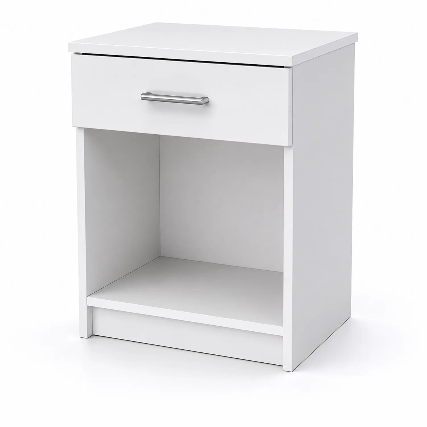 Nachttisch aus MDF Weiß mit Schublade