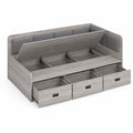 Einzelbett mit Stauraum Holz Grau