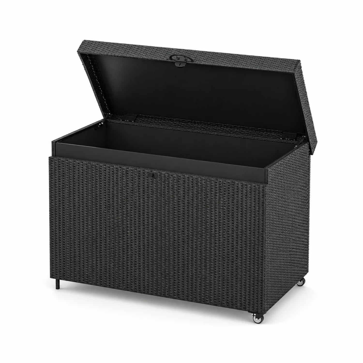 Polyrattan Aufbewahrungsbox Schwarz 120x50x60 cm