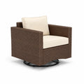 Rattan Drehstuhl mit Kissen Braun/Beige
