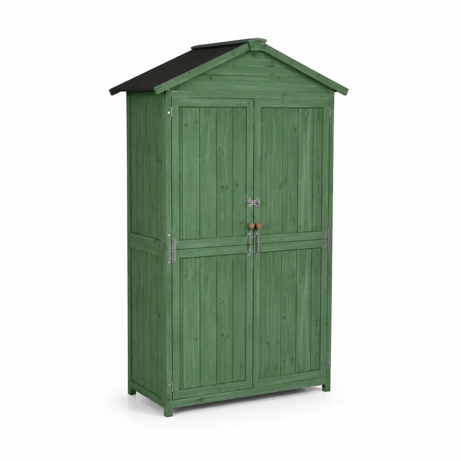 Gartenschrank aus Kiefernholz, Grün, 80x45x180 cm