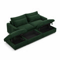 3-Sitzer Sofa mit Stauraum Cordstoff Dunkelgrün