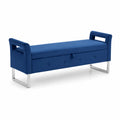 Polsterbank mit Stauraum Samt Blau 120cm