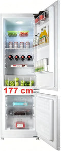 Energieeffizienter Einbaukühlschrank mit NoFrost, 177 cm, 225 L Kapazität, leise und wechselbare Tür