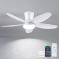 Moderner Deckenventilator mit LED-Beleuchtung, 92 cm, Fernbedienung/App, dimmbar, ideal für Schlafzimmer und Außenbereiche, Weiß