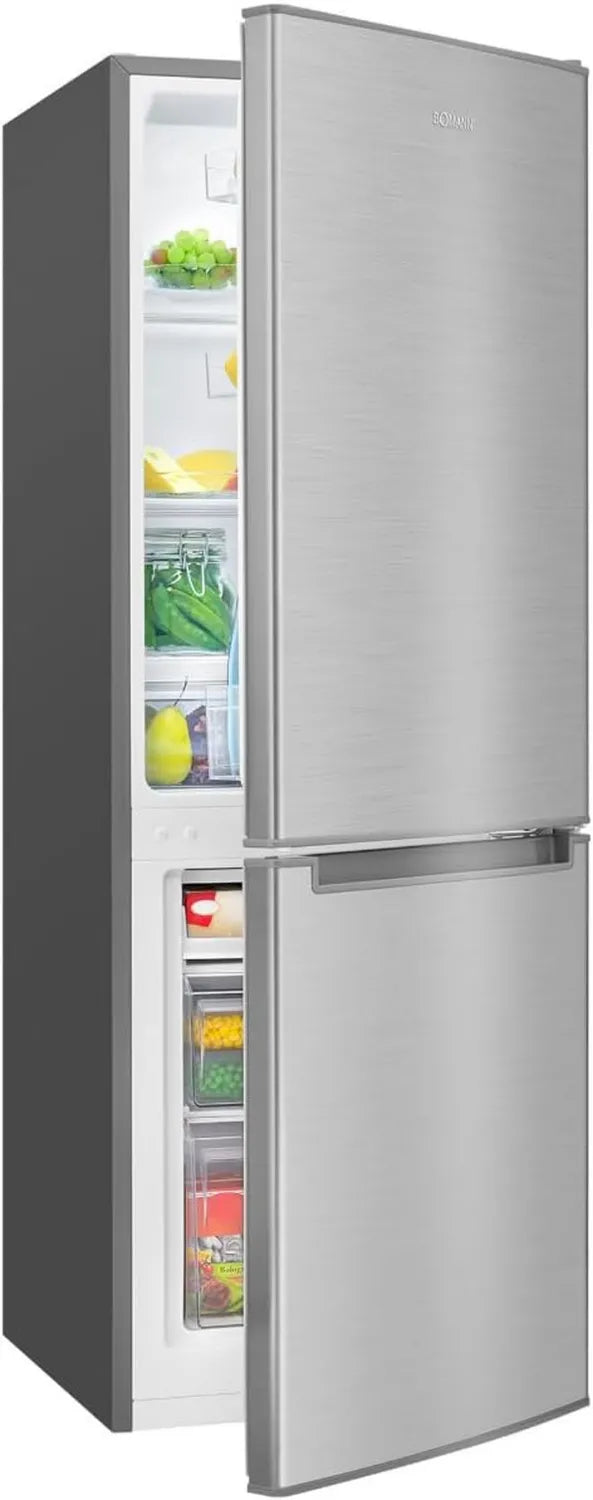 Bomann Kühl-Gefrierkombination, 173L, Energieeffizienz C, 40 dB, Edelstahloptik, verstellbarer Türanschlag, 143cm
