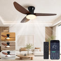 Leiser Deckenventilator mit Licht, Ø100 cm, App- & Fernbedienung, 6 Geschwindigkeiten, Dimmbar in 3 Farben, Timer, Reversibler DC-Motor, Sommer-Winter-Modus