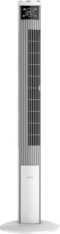 Hochleistungs-Turmventilator 121 cm mit Ionisator und Fernbedienung, LED-Display, 3 Stufen, Oszillation, leise, Weiß