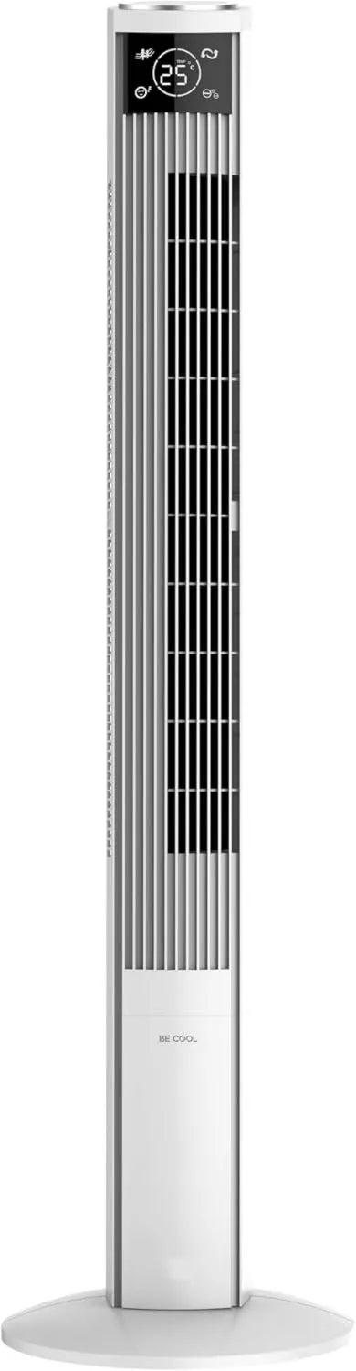 Hochleistungs-Turmventilator 121 cm mit Ionisator und Fernbedienung, LED-Display, 3 Stufen, Oszillation, leise, Weiß