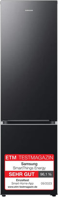 Samsung Kühl-Gefrierkombination RB38C607AB1/EF, 387 l, AI-Technologie, Wifi, No Frost+, Humidity Fresh+, Space Max, Premium Schwarzstahl