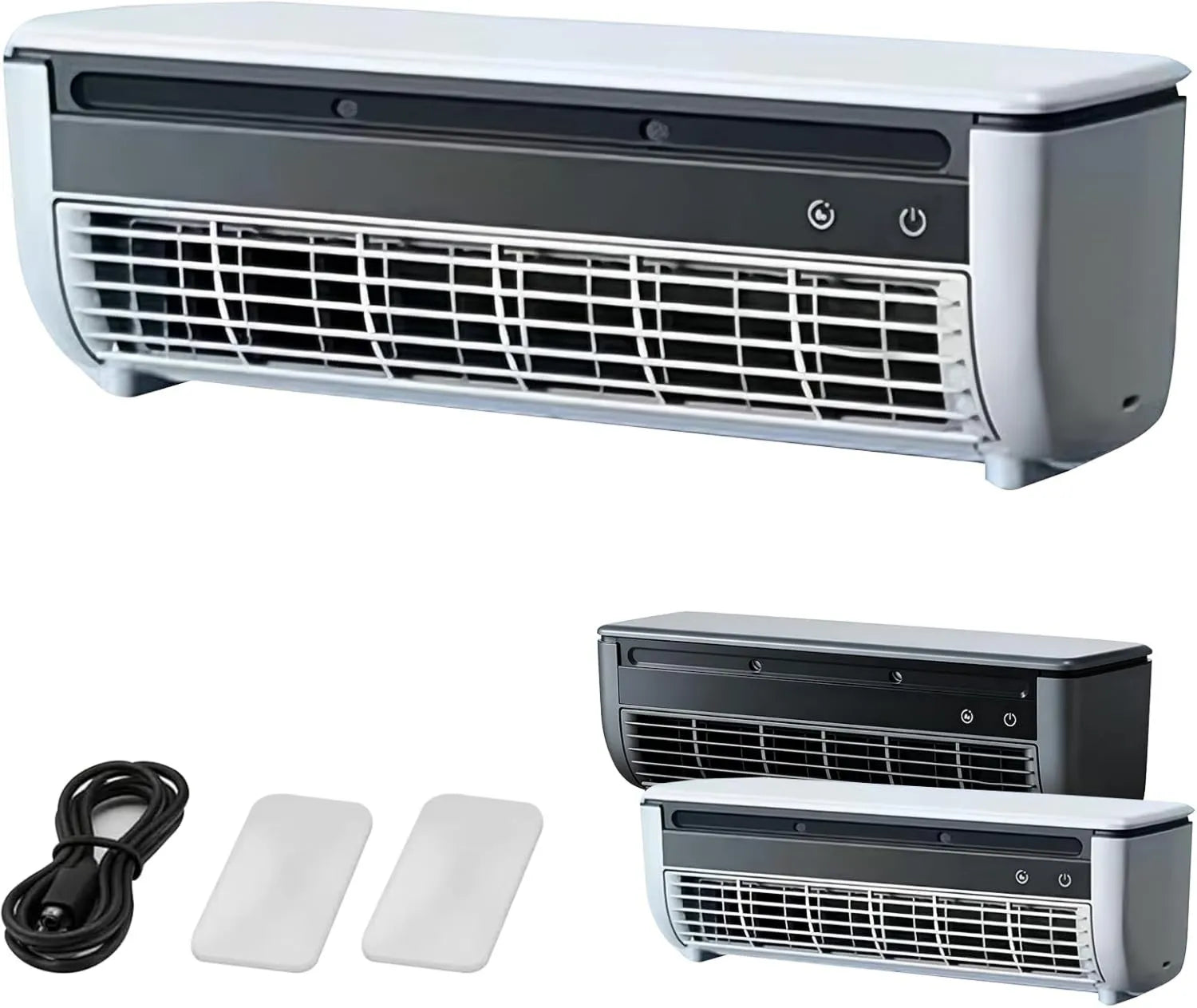 Tragbare Wandklimaanlage ohne Außengerät – Einfache Installation, Ideal für Küche, Schlafzimmer, Wohnmobil und Büro (Weiß)