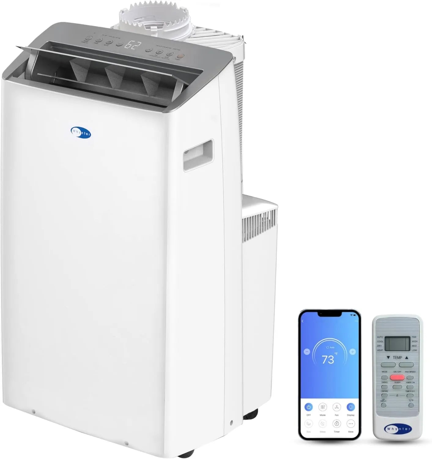 Whynter ARC-1230WN Inverter Klimaanlage 14.000 BTU mit Dualschlauch & WLAN, für Räume bis 55m², Weiß
