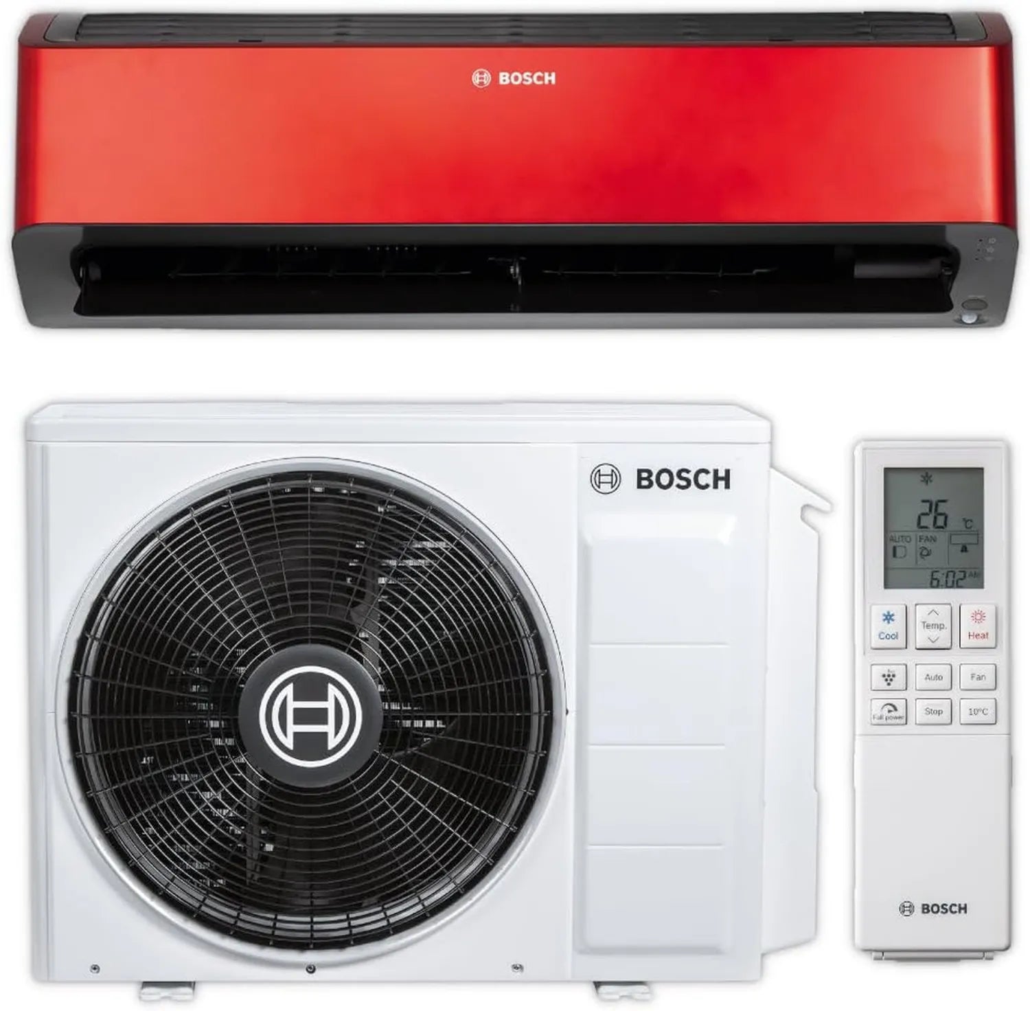 Bosch Split-Klimaanlage Set 2,5 kW, Modell CLC8001i 25 ER, Rot