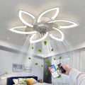 Kreativer LED-Deckenventilator mit Licht, 6 Flammen, leise und dimmbar, inkl. Fernbedienung und App-Steuerung