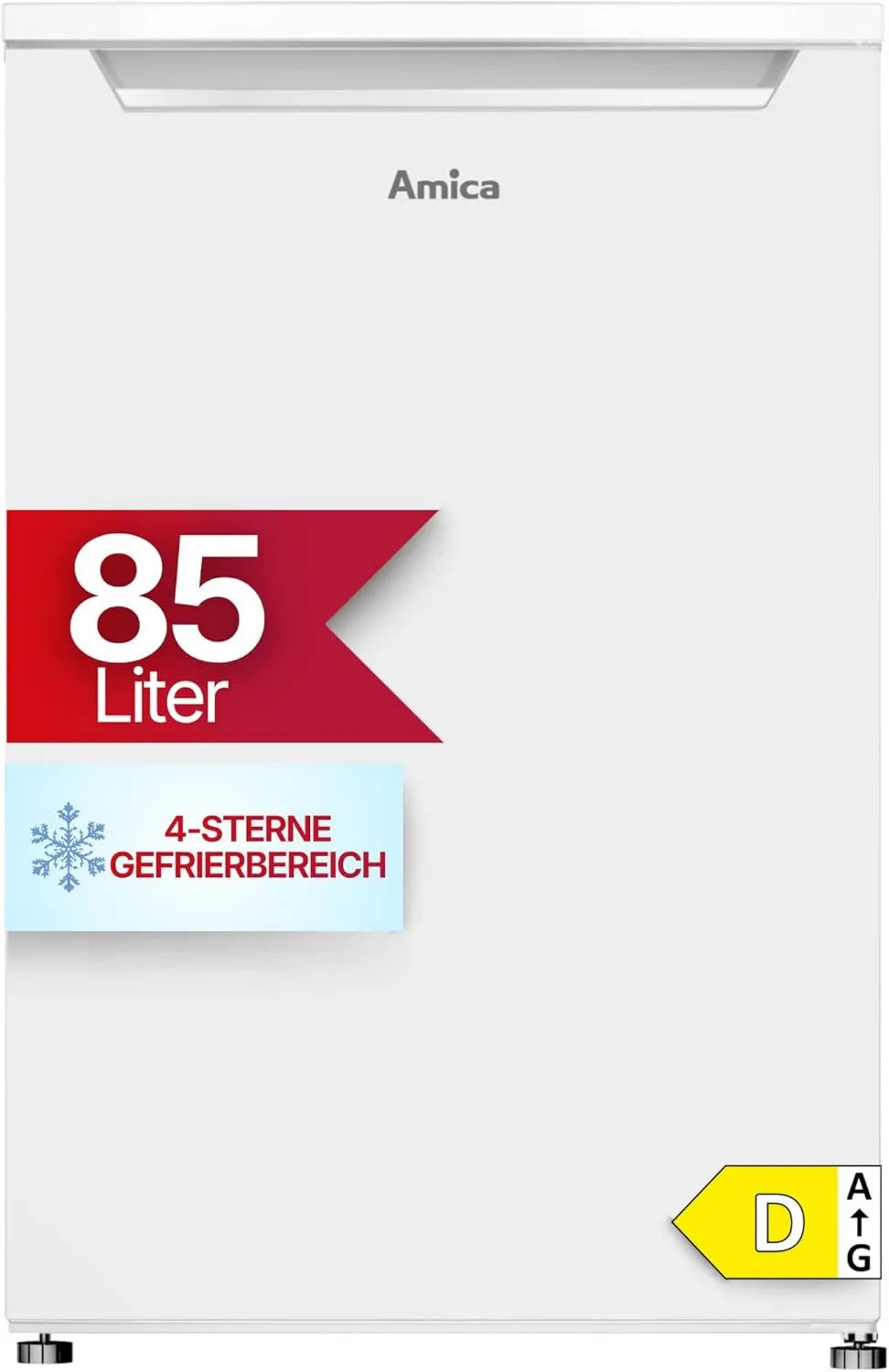 Amica Kompakter Gefrierschrank freistehend, 85L, 4-Sterne, Türanschlag wechselbar, Weiß