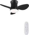 Leiser Deckenventilator 62CM mit Licht und Fernbedienung, 15W DC-Motor, dimmbar, Timerfunktion, 6 Geschwindigkeiten für Außen- und Innenbereich