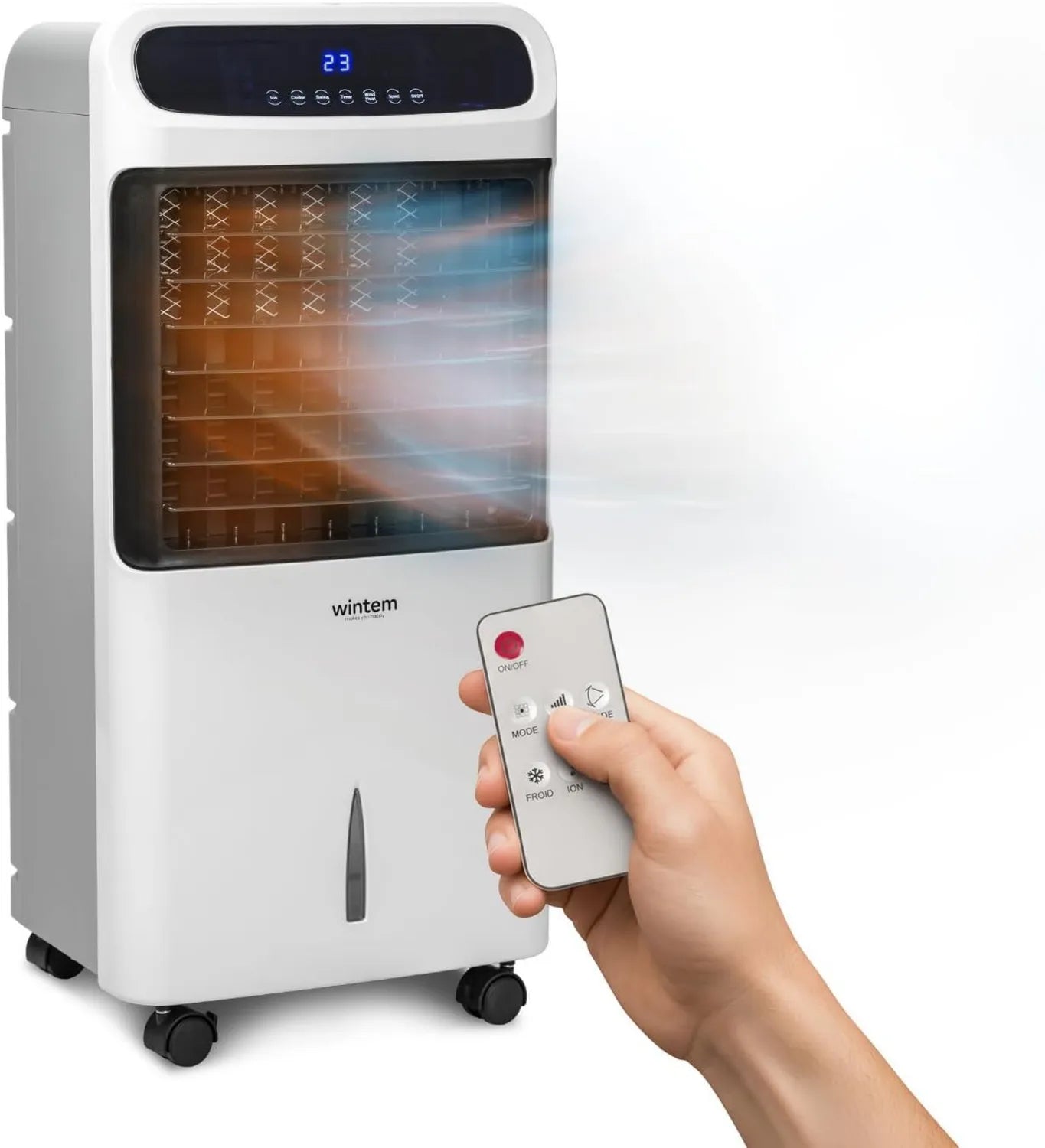 Avilia 4-in-1 Klimagerät mit Heiz- und Kühlfunktion, 10L Tank, Luftbefeuchter, Reiniger, 12H Timer, Fernbedienung und Rollen