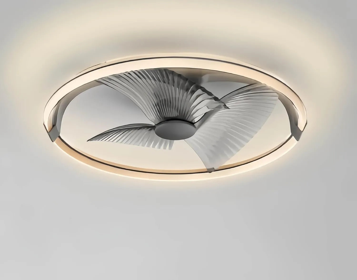 Moderne LED-Deckenventilatorleuchte 73CM, dimmbare Beleuchtung, 6 Geschwindigkeiten, ideal für Wohn- und Schlafzimmer