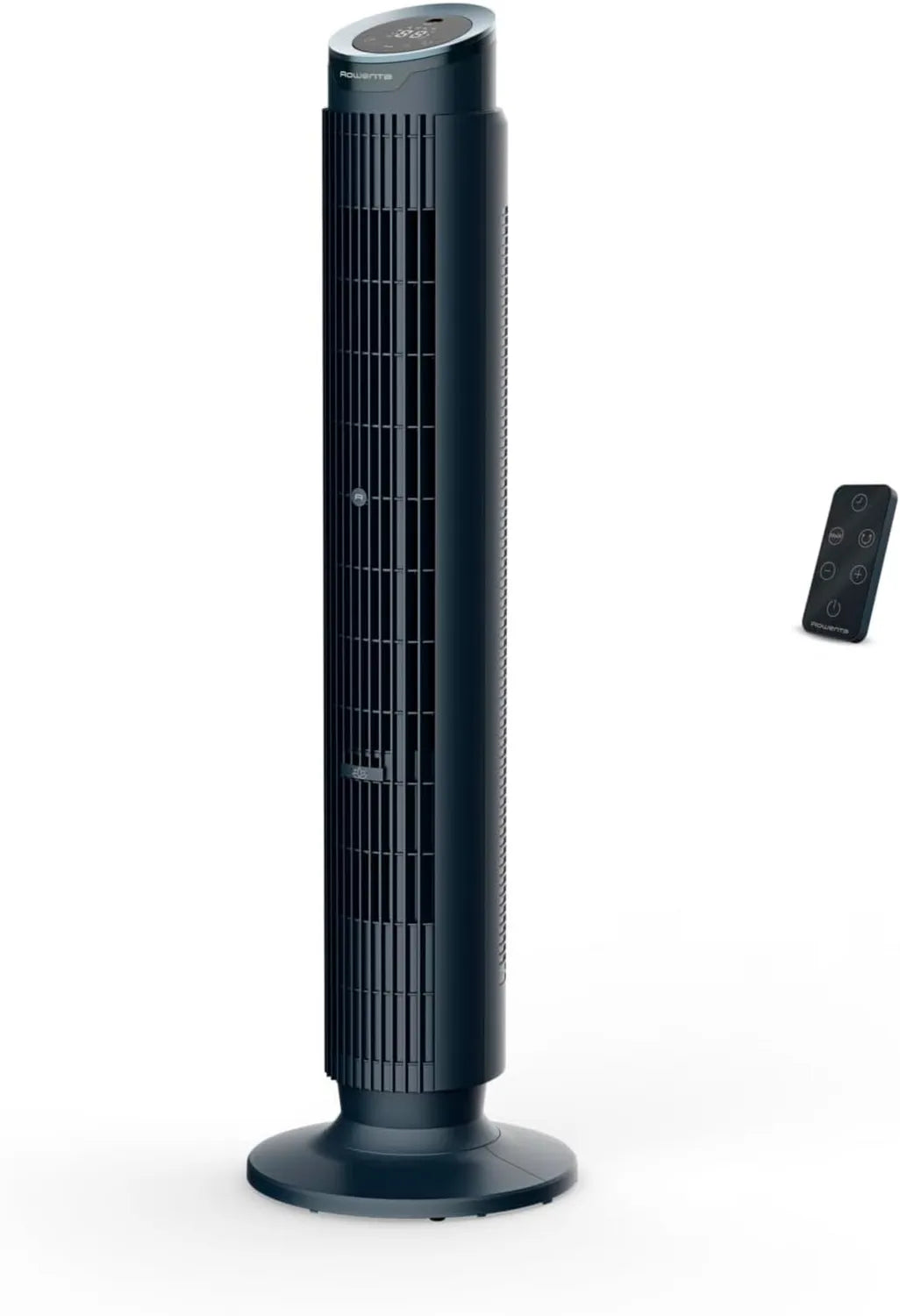 Rowenta Eole Silence Turmventilator mit 12 Stufen und Fernbedienung, leise, 5 Modi, Schwenkfunktion, Staubschutz, Blau