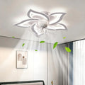 Energieeffizienter LED-Deckenventilator mit drehbarer Beleuchtung, 69cm dimmbarer Ventilatorlampe, Fernbedienung und App-Steuerung, 6 Geschwindigkeiten, Timer, Weiß