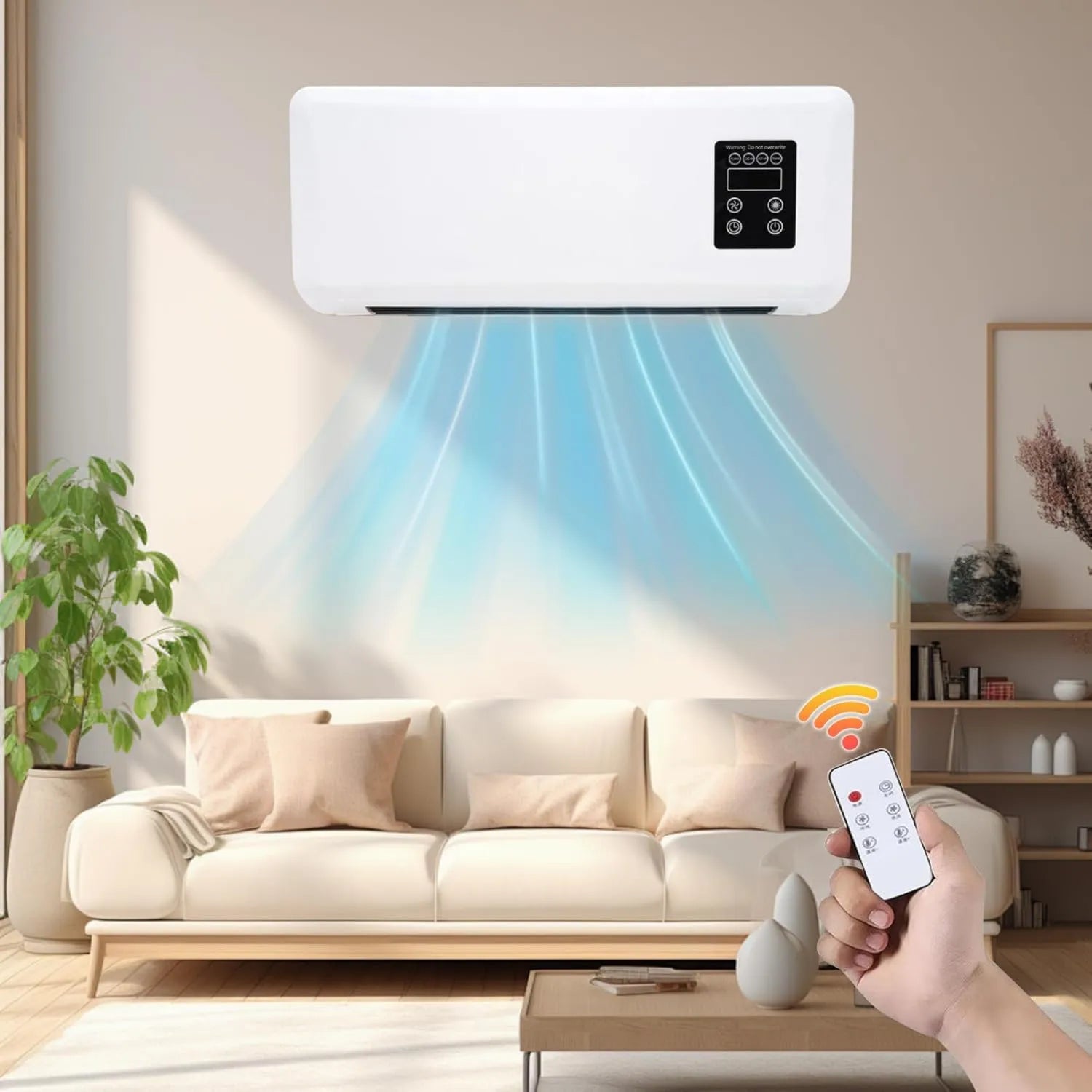 Energieeffiziente mobile Klimaanlage mit Fernbedienung, wandmontiert, ideal für Zuhause und Büro