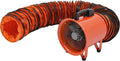 Industrieller 250mm Axialventilator 2580m³/h mit 10 m Schlauch, Baugebläse für Tunnel, Fabriken und Werkstätten