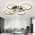 Moderner Deckenventilator mit LED-Beleuchtung und Fernbedienung, 85W, 6800LM, dimmbar, 100cm, 6 Geschwindigkeiten, ideal für Schlafzimmer und Wohnzimmer, Schwarz
