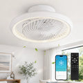 Leiser 72W Deckenventilator mit Licht und App-Steuerung, 360° Drehung, Dimmbar mit Timer, für Schlafzimmer und Wohnzimmer, Weiß