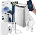 Hochleistungs-Mobile Klimaanlage 4in1 mit WLAN – Kühlung, Entfeuchtung, Lüftung, Heizung – Energiesparendes Smart-Gerät in Weiß