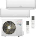 HANTECH Multisplit Klimaanlage 5,3 kW mit WLAN-Funktion und 2x2,6 kW Inneneinheiten
