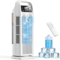 Kompakte 6-in-1 Klimaanlage mit Wasserkühlung, 1200ml Tank & 120° Oszillation für Schlafzimmer & Büro, 1-12h Timer, 36W, Cremeweiß