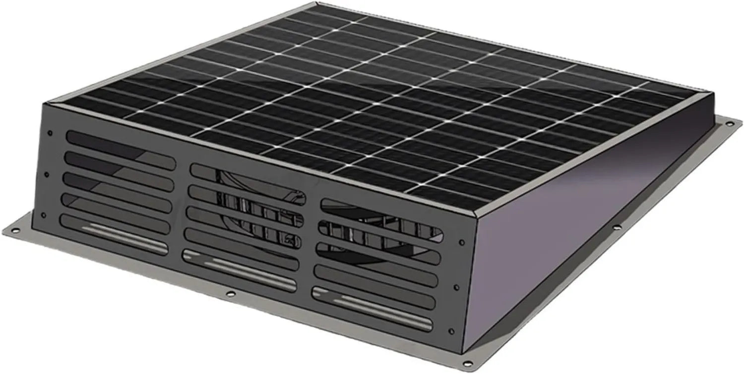 Solarlüfter für Wandmontage, 110 mm, ideal für Schuppen, Küche, Bad, 430 CFM, energiesparend