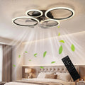 HOMCOM Leiser Deckenventilator mit LED-Beleuchtung, 77 cm, Fernbedienung, 6 Stufen, 3 Farbtemperaturen, Timer, DC-Motor, Schwarz