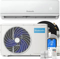 Leise Split-Klimaanlage 12000 BTU, 4-in-1 Funktion: Heizen, Kühlen, Entfeuchten, Lüften, für Räume bis 75 m², mit Fernbedienung und App-Steuerung, 24h-Timer, Schlafmodus, ECO-Energiesparmodus, inkl. Montageset