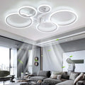 Moderner Deckenventilator mit LED-Beleuchtung, 72W, dimmbar, 6 Geschwindigkeiten, für Wohnzimmer, Schlafzimmer, Küche, Weiß, 100cm
