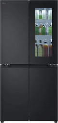 LG GMV860EPDE Slim Kühlschrank Multi-Door mit Gefrierfach, 530 L, Energieklasse E, InstaView, Express Freeze, AI Smart Learner, Total No Frost, Schwarz